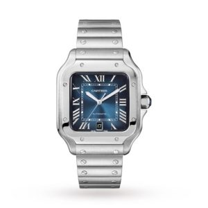 Replica Cartier Santos de Cartier Men Automatic Blue Stainless Steel Watch WSSA0030