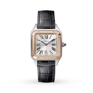 Replica Cartier Santos-Dumont Women Quartz Silver Alligator Watch W2SA0012