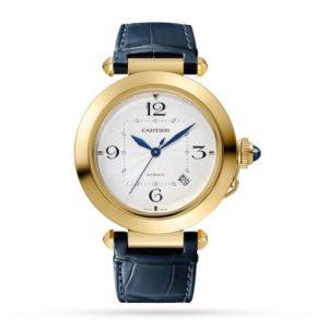 Replica Cartier Pasha de Cartier Men Automatic Silver Alligator Watch WGPA0007