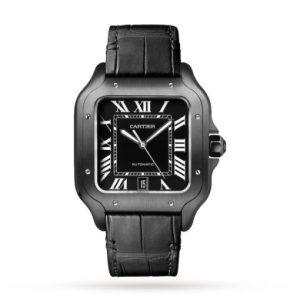 Replica Cartier Santos de Cartier Men Automatic Black Rubber Watch WSSA0039