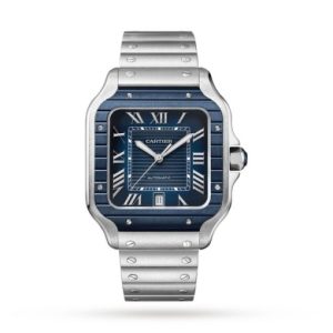 Replica Cartier Santos de Cartier Men Automatic Blue Stainless Steel Watch WSSA0048