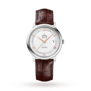 Replica Omega De Ville Men Automatic Silver Leather Watch O42413402002002