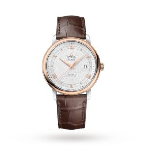 Replica Omega De Ville Men Automatic Mother of Pearl Leather Watch O42423402002002