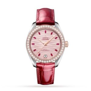 Replica Omega Seamaster Women Automatic Grey Alligator Watch O22028342060001