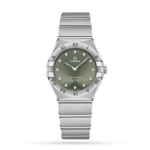 Replica Omega Constellation Women Quartz Green Stainless Steel Watch O13110286060001