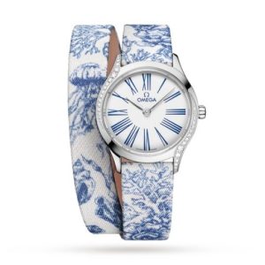 Replica Omega De Ville Women Quartz White Fabric Watch O42817266004001