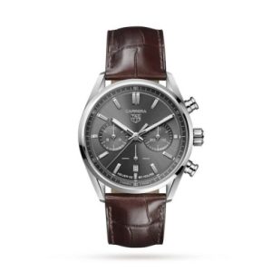 Replica TAG Heuer Carrera Men Automatic Grey Alligator Watch CBN2012.FC6483