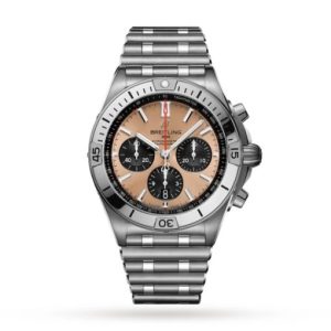 Replica Breitling Chronomat Men Automatic Gold Stainless Steel Watch AB0134101K1A1