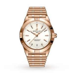Replica Breitling Chronomat Women Automatic Silver 18ct Rose Gold Watch R10380101A1R1