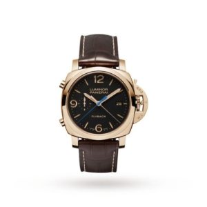 Replica Panerai Luminor Men Automatic Brown Alligator Watch PAM00525