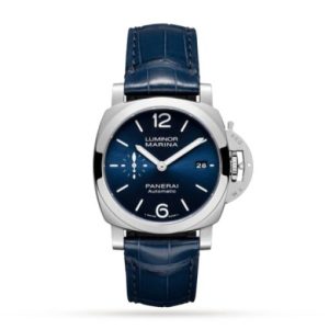 Replica Panerai Luminor Men Automatic Blue Leather Watch PAM01270