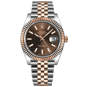 Replica Rolex Datejust 41 Rose Gold/Steel Chocolate Dial Fluted Bezel (Jubilee) 126331